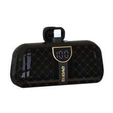 Mini PowerBank 5000mAh til iPhone Lightning og USB-C - svart