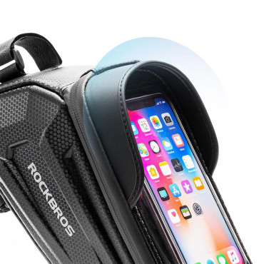 Kolesarska vreča na oklepnem okvirju s telefonom Pocket Navigacija 1.7L + Cover - črna