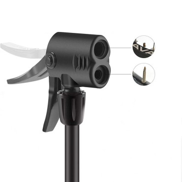 Cykelpump Universal Golv med tryckmätare - Svart
