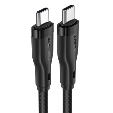 Kabel przewód elastyczny w oplocie USB-C - USB-C 60W 3A 1.2m - czarny