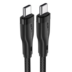 Kabel przewód elastyczny w oplocie USB-C - USB-C 60W 3A 1.2m - czarny