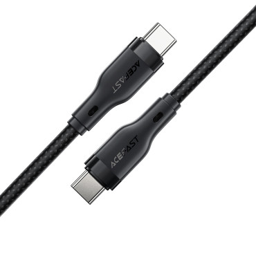 Kabel przewód elastyczny w oplocie USB-C - USB-C 60W 3A 1.2m - czarny