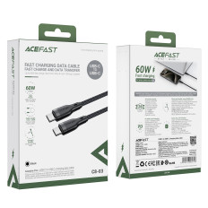 Kabel-flexibel kabel i USB-C-kortplats - USB-C 60W 3A 1.2m - svart