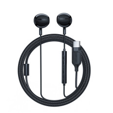 In-ear-hörlurar med USB-C-kontakt med en mikrofon och pilot 1,2 m - Svart