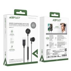 In-ear-hörlurar med USB-C-kontakt med en mikrofon och pilot 1,2 m - Svart