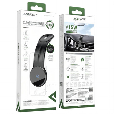 Suporte do carro do cockpit para o telefone com carregador de indução 15w magsafe - preto