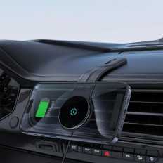 Suporte do carro do cockpit para o telefone com carregador de indução 15w magsafe - preto