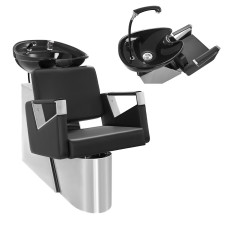 Washing washbasin with hairdressing chair Physa Black Sorrent