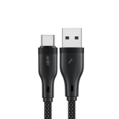 Kabeļu elastīgs kabelis USB-A - USB-C 3A 1.2m - melns