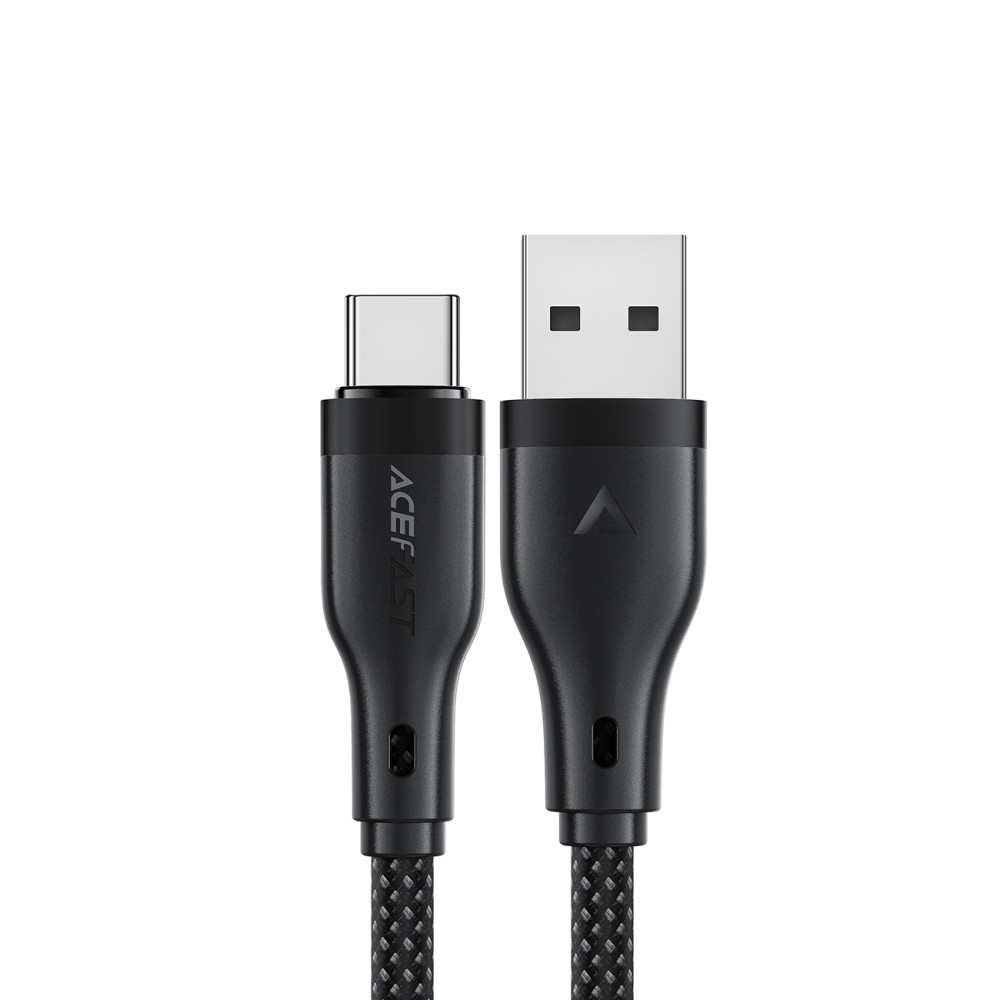 Kábel rugalmas kábel USB-A - USB-C 3A-ban 1.2m - fekete