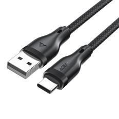 Kabeļu elastīgs kabelis USB-A - USB-C 3A 1.2m - melns