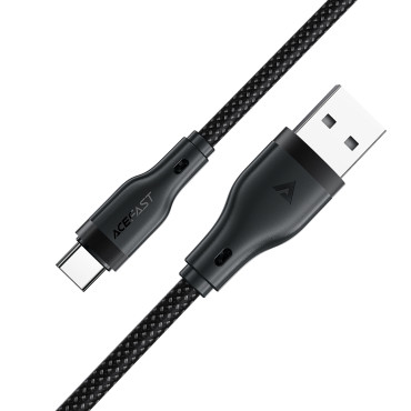 Kabeļu elastīgs kabelis USB-A - USB-C 3A 1.2m - melns