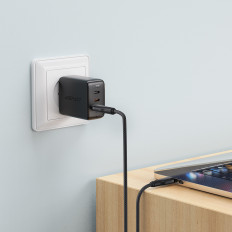 Kabeļu elastīgs kabelis USB-A - USB-C 3A 1.2m - melns