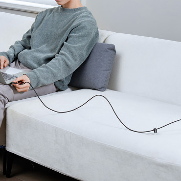 2x kabeļu kabelis cafule USB-C - USB-C 100W 1m - sarkana-melna un melna un pelēka