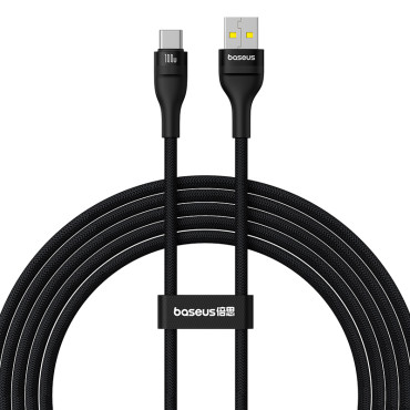 Flash kabelis 2 USB-A - USB-C 100W 2m - melns