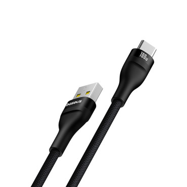 Flash kabelis 2 USB-A - USB-C 100W 2m - melns