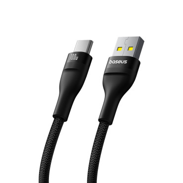 Flash-kabel 2 USB-A - USB-C 100W 2M - Svart