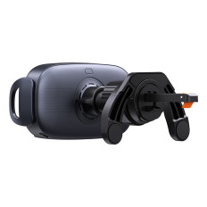Checkered car holder with induction loader with triple coil - black