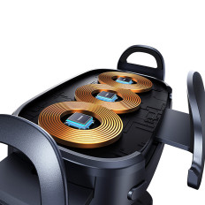 Suporte de carro xadrez com carregador de indução com bobina tripla - preto