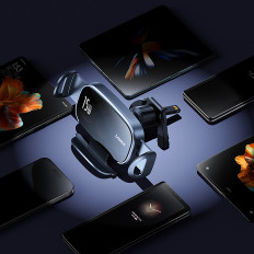 Suporte de carro xadrez com carregador de indução com bobina tripla - preto