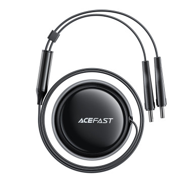 Carregador de carro B13 53W USB-A + 2 Cabos suspensos USB-C - Preto