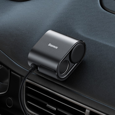 2x įkroviklio lizdas Lighter užrašų adapteris Aukštos efektyvumas Pro USB-A USB-C 30W - juoda