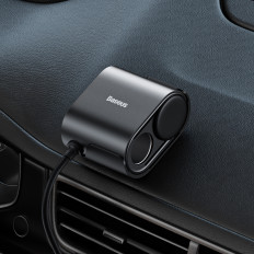 2x įkroviklio lizdas Lighter užrašų adapteris Aukštos efektyvumas Pro USB-A USB-C 30W - juoda