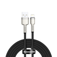 Cabo CAFLEE SÉRIE Cable Data USB-A - iPhone Relâmpago 2.4A 1M - Preto