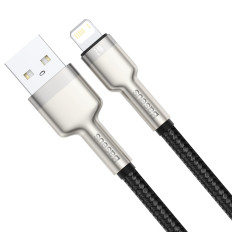 Cabo CAFLEE SÉRIE Cable Data USB-A - iPhone Relâmpago 2.4A 1M - Preto