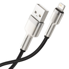 Cabo CAFLEE SÉRIE Cable Data USB-A - iPhone Relâmpago 2.4A 1M - Preto