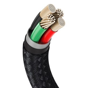 Καλώδιο CAFICEE Σειρά καλώδια μεταλλικά δεδομένα USB-A - iPhone Lightning 2.4a 1m - Μαύρο