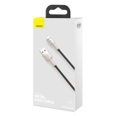 Cabo CAFLEE SÉRIE Cable Data USB-A - iPhone Relâmpago 2.4A 1M - Preto