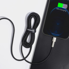 Cabo CAFLEE SÉRIE Cable Data USB-A - iPhone Relâmpago 2.4A 1M - Preto