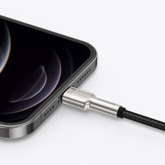 Cabo CAFLEE SÉRIE Cable Data USB-A - iPhone Relâmpago 2.4A 1M - Preto