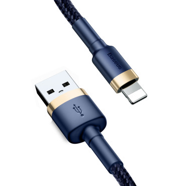 Cable Cable Cable USB-A - Iphone Lightning 2.4A QC 3.0 1M - Blue-Gold