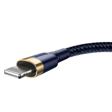 Kabelis CAFULE CABLE USB-A - IPHONE LIGHTING 2.4A QC 3.0 1m - zils zelts