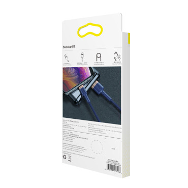Cable Cafule Cable USB-A - iPhone Lightning 2.4A QC 3.0 1M - blue-gold