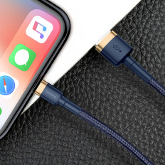 Cable Cable Cable USB-A - iPhone Lightning 2.4A QC 3.0 1M - modro-zlato