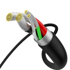 Kabelski vrh USB-A kabel - Micro USB 2A 2M - črna
