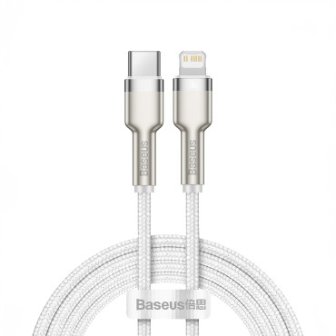 Kabelski kabel Cabvete Series Metal Data USB-C - iPhone Lightning 20W PD 1M - bela