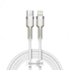 Káblový kábel cafule Series Kovové dáta USB-C - iPhone Lightning 20W PD 1M - biela