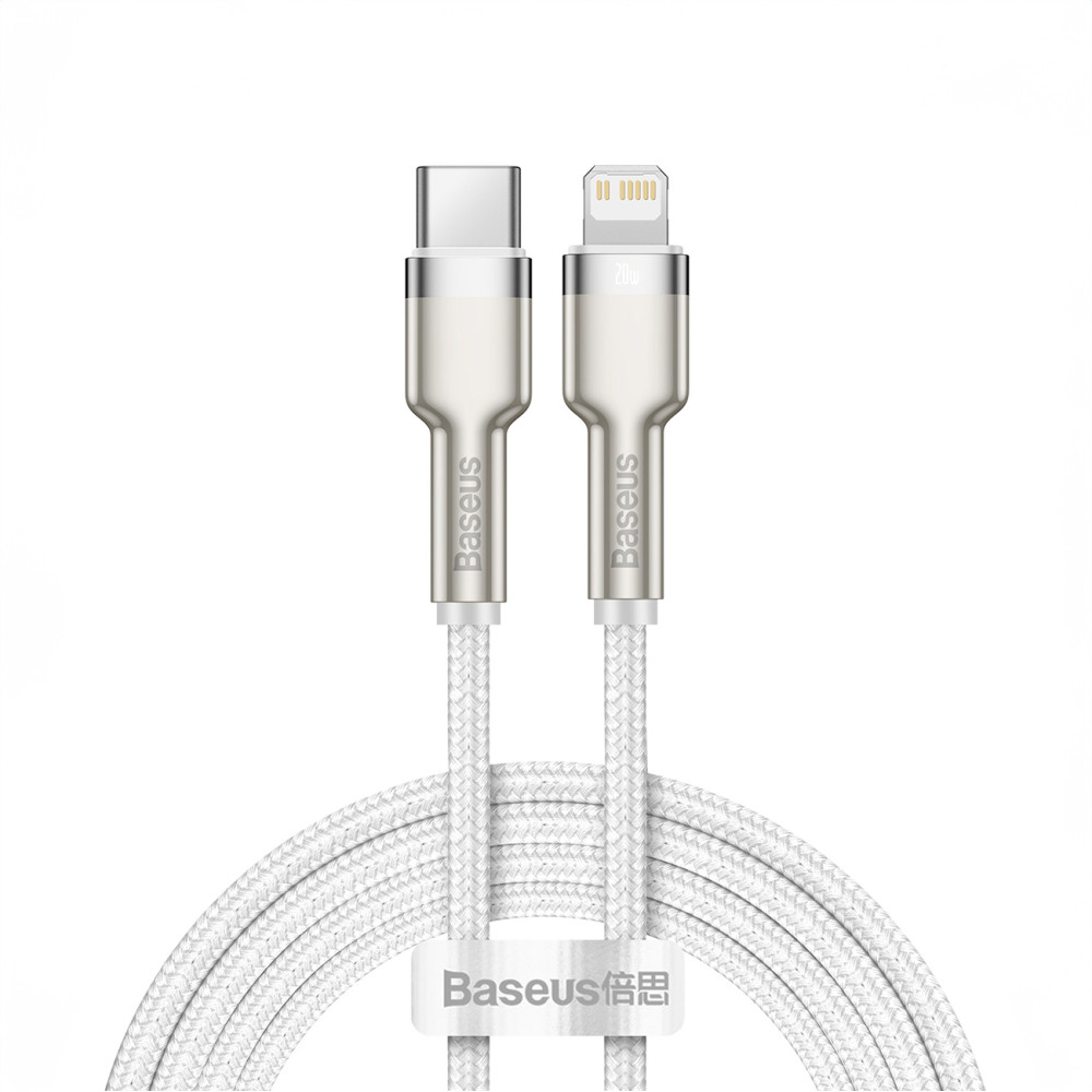 Kabelový kabel CAPFAGE SERIES Kovová data USB-C - IPhone Lightning 20W PD 1M - bílá