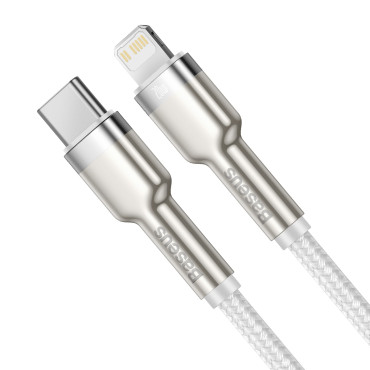 Kabelski kabel Cabvete Series Metal Data USB-C - iPhone Lightning 20W PD 1M - bela