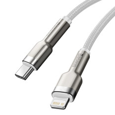 Kabelski kabel Cabvete Series Metal Data USB-C - iPhone Lightning 20W PD 1M - bela