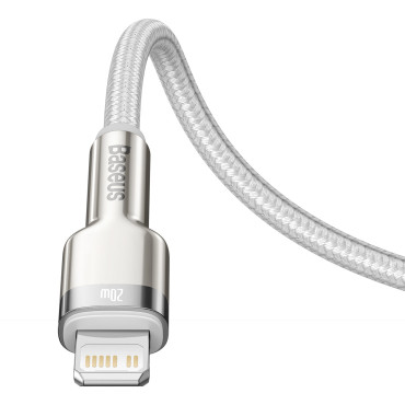 Kabelski kabel Cabvete Series Metal Data USB-C - iPhone Lightning 20W PD 1M - bela