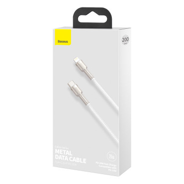 Kabelový kabel CAPFAGE SERIES Kovová data USB-C - IPhone Lightning 20W PD 1M - bílá
