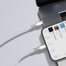 Kabelski kabel Cabvete Series Metal Data USB-C - iPhone Lightning 20W PD 1M - bela
