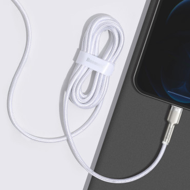 Kabelski kabel Cabvete Series Metal Data USB-C - iPhone Lightning 20W PD 1M - bela