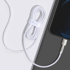 Kabelový kabel CAPFAGE SERIES Kovová data USB-C - IPhone Lightning 20W PD 1M - bílá