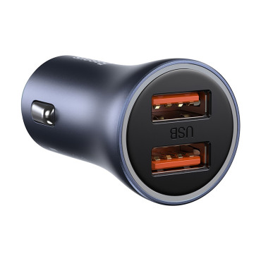 Carregador de carro Contator Golden Pro 2x USB-A 40W QC SCP FCP AFC - Cinza